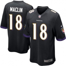 Men's Nike Baltimore Ravens #18 Jeremy Maclin Game Black Alternate NFL Jersey