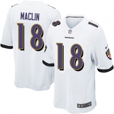 Men's Nike Baltimore Ravens #18 Jeremy Maclin Game White NFL Jersey
