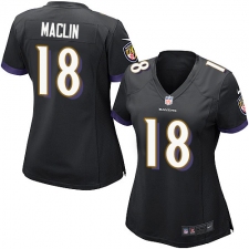 Women's Nike Baltimore Ravens #18 Jeremy Maclin Game Black Alternate NFL Jersey