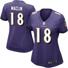 Women's Nike Baltimore Ravens #18 Jeremy Maclin Game Purple Team Color NFL Jersey