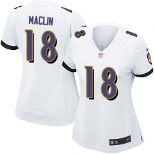 Women's Nike Baltimore Ravens #18 Jeremy Maclin Game White NFL Jersey