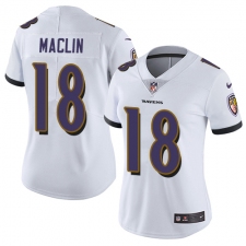 Women's Nike Baltimore Ravens #18 Jeremy Maclin White Vapor Untouchable Limited Player NFL Jersey