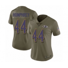 Women's Baltimore Ravens #44 Marlon Humphrey Limited Olive 2017 Salute to Service Football Jersey