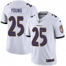 Men's Nike Baltimore Ravens #25 Tavon Young White Vapor Untouchable Limited Player NFL Jersey