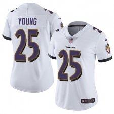 Women's Nike Baltimore Ravens #25 Tavon Young Elite White NFL Jersey