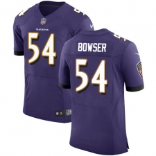 Men's Nike Baltimore Ravens #54 Tyus Bowser Elite Purple Team Color NFL Jersey