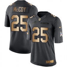 Men's Nike Buffalo Bills #25 LeSean McCoy Limited Black/Gold Salute to Service NFL Jersey