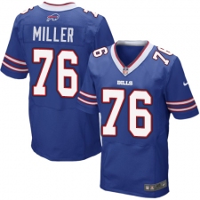 Men's Nike Buffalo Bills #76 John Miller Elite Royal Blue Team Color NFL Jersey