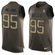 Men's Nike Buffalo Bills #95 Kyle Williams Limited Green Salute to Service Tank Top NFL Jersey