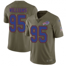 Youth Nike Buffalo Bills #95 Kyle Williams Limited Olive 2017 Salute to Service NFL Jersey