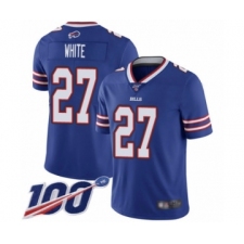 Men's Buffalo Bills #27 Tre'Davious White Royal Blue Team Color Vapor Untouchable Limited Player 100th Season Football Jersey