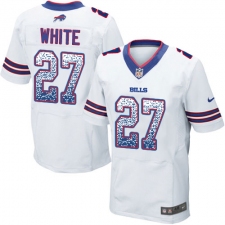 Men's Nike Buffalo Bills #27 Tre'Davious White Elite White Road Drift Fashion NFL Jersey