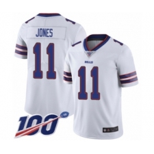 Men's Buffalo Bills #11 Zay Jones White Vapor Untouchable Limited Player 100th Season Football Jersey