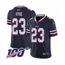 Men's Buffalo Bills #23 Micah Hyde Limited Navy Blue Inverted Legend 100th Season Football Jersey