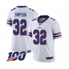 Men's Buffalo Bills #32 O. J. Simpson White Vapor Untouchable Limited Player 100th Season Football Jersey
