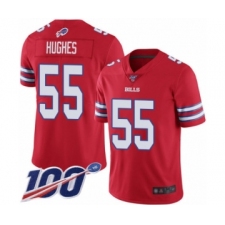 Men's Buffalo Bills #55 Jerry Hughes Limited Red Rush Vapor Untouchable 100th Season Football Jersey