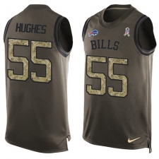 Men's Nike Buffalo Bills #55 Jerry Hughes Limited Green Salute to Service Tank Top NFL Jersey