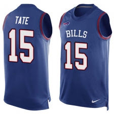 Men's Nike Buffalo Bills #15 Brandon Tate Limited Royal Blue Player Name & Number Tank Top NFL Jersey