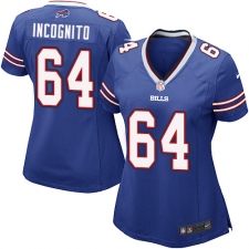 Women's Nike Buffalo Bills #64 Richie Incognito Game Royal Blue Team Color NFL Jersey
