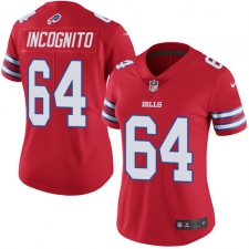 Women's Nike Buffalo Bills #64 Richie Incognito Limited Red Rush Vapor Untouchable NFL Jersey