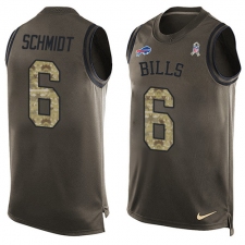 Men's Nike Buffalo Bills #6 Colton Schmidt Limited Green Salute to Service Tank Top NFL Jersey