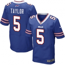 Men's Nike Buffalo Bills #5 Tyrod Taylor Elite Royal Blue Team Color NFL Jersey