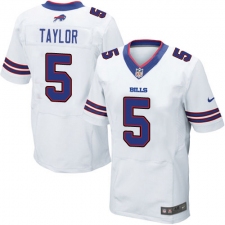 Men's Nike Buffalo Bills #5 Tyrod Taylor Elite White NFL Jersey
