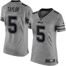 Women's Nike Buffalo Bills #5 Tyrod Taylor Limited Gray Gridiron NFL Jersey