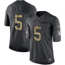 Youth Nike Buffalo Bills #5 Tyrod Taylor Limited Black 2016 Salute to Service NFL Jersey