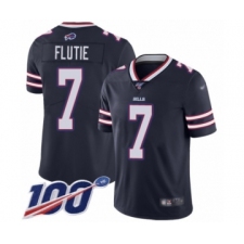 Men's Buffalo Bills #7 Doug Flutie Limited Navy Blue Inverted Legend 100th Season Football Jersey
