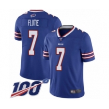 Men's Buffalo Bills #7 Doug Flutie Royal Blue Team Color Vapor Untouchable Limited Player 100th Season Football Jersey