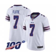 Men's Buffalo Bills #7 Doug Flutie White Vapor Untouchable Limited Player 100th Season Football Jersey