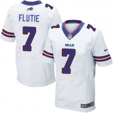 Men's Nike Buffalo Bills #7 Doug Flutie Elite White NFL Jersey