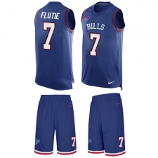 Men's Nike Buffalo Bills #7 Doug Flutie Limited Royal Blue Tank Top Suit NFL Jersey