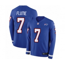 Men's Nike Buffalo Bills #7 Doug Flutie Limited Royal Blue Therma Long Sleeve NFL Jersey