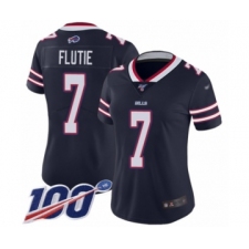 Women's Buffalo Bills #7 Doug Flutie Limited Navy Blue Inverted Legend 100th Season Football Jersey