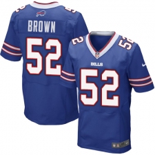 Men's Nike Buffalo Bills #52 Preston Brown Elite Royal Blue Team Color NFL Jersey