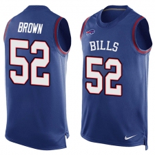 Men's Nike Buffalo Bills #52 Preston Brown Limited Royal Blue Player Name & Number Tank Top NFL Jersey