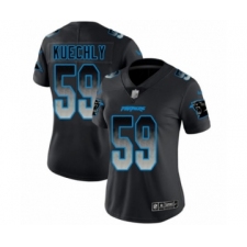 Women's Carolina Panthers #59 Luke Kuechly Limited Black Smoke Fashion Football Jersey