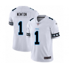 Men's Carolina Panthers #1 Cam Newton White Team Logo Fashion Limited Football Jersey