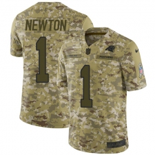Men's Nike Carolina Panthers #1 Cam Newton Limited Camo 2018 Salute to Service NFL Jersey
