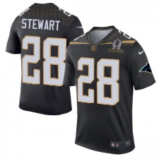 Men's Nike Carolina Panthers #28 Jonathan Stewart Elite Black Team Irvin 2016 Pro Bowl NFL Jersey