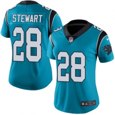 Women's Nike Carolina Panthers #28 Jonathan Stewart Limited Blue Rush Vapor Untouchable NFL Jersey