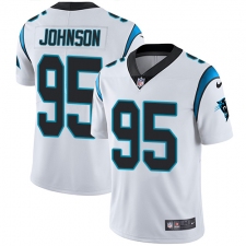 Men's Nike Carolina Panthers #95 Charles Johnson White Vapor Untouchable Limited Player NFL Jersey