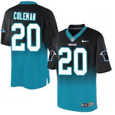 Men's Nike Carolina Panthers #20 Kurt Coleman Elite Black/Blue Fadeaway NFL Jersey