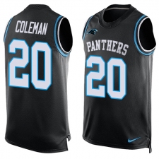 Men's Nike Carolina Panthers #20 Kurt Coleman Limited Black Player Name & Number Tank Top NFL Jersey