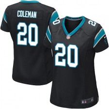 Women's Nike Carolina Panthers #20 Kurt Coleman Game Black Team Color NFL Jersey