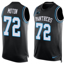 Men's Nike Carolina Panthers #72 Taylor Moton Elite Black Player Name & Number Tank Top NFL Jersey