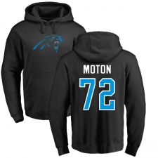 NFL Nike Carolina Panthers #72 Taylor Moton Black Name & Number Logo Pullover Hoodie