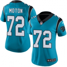 Women's Nike Carolina Panthers #72 Taylor Moton Elite Blue Alternate NFL Jersey